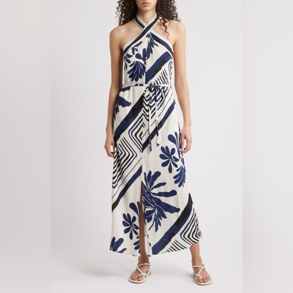 Nordstrom CIEBON Brynlee Halter Dress NWT Sold Out! Farm Rio Vibes 😍😍 - Picture 1 of 15